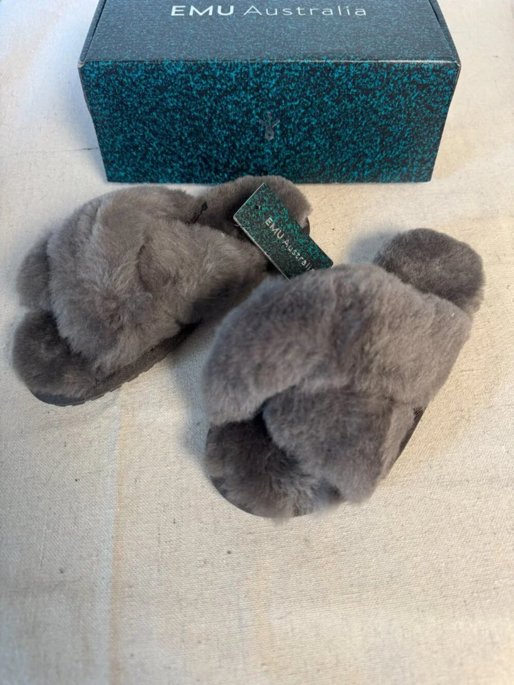 Kids 2 EMU Australia Mayberry Slippers Charcoal Gray Sheepskin K2 T12176 Fuzzy